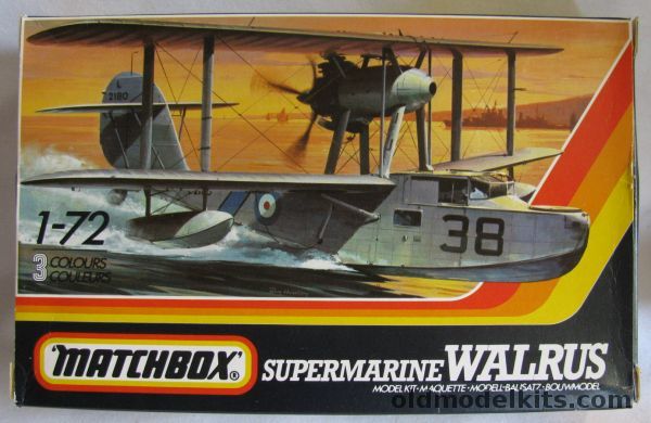 Matchbox 1/72 Supermarine Walrus MK-1 - HMS Sheffield 1938 or 283 Sq RAF Italy 1944, PK105 plastic model kit